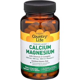 Кальцій магній Calcium Magnesium with Vitamin D3 120 caps Country Life