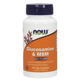 Глюкозамин с MСM NOW Glucosamine & MSM 60 veg caps