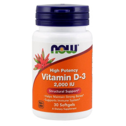 Вітамін D-3 Now Vitamin D-3 2000 IU 30 soft