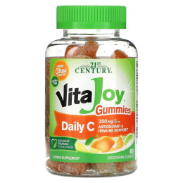 VitaJoy Daily C Gummies 125 mg, 60 Vegetarian Gummies (Citrus) 21st Century