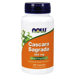 Каскара NOW Cascara Sagrada 450 mg 100 Veg Capsules NOW