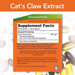 Екстракт котячого пазура NOW Cats Claw Extract 120 veg caps Now Foods