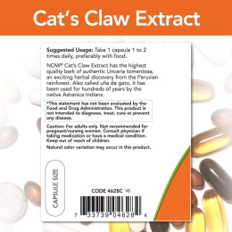 Екстракт котячого пазура NOW Cats Claw Extract 120 veg caps Now Foods