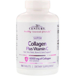 Коллаген и Витамин С 21st Century Super Collagen Plus Vitamin C 6000 mg 180 tablets 21st Century