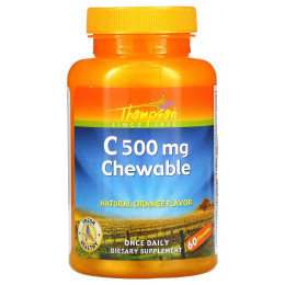 Вітамін C, Vitamin C 500 mg 60 Chewables (Orange) Thompson