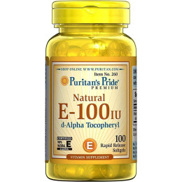 Вітамін Е Puritan's Pride Vitamin E-100 IU 100% Natural 100 softgels Puritan's Pride