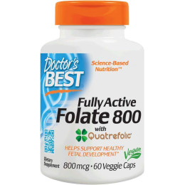 Фолієва кислота  Fully Active Folate 800, 800 mcg, 60 Veggie Caps Doctor's s Best