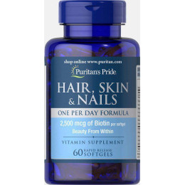 Hair, Skin & Nails One Per Day Formula 60 Softgels Puritan's Pride