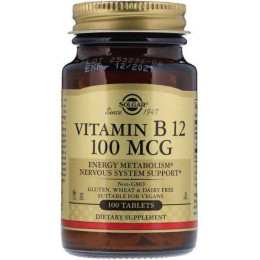 Вітамін B12 Solgar Vitamin B12 100 mcg 100 tabs Solgar