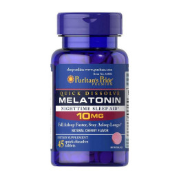 Мелатонін Puritan's Pride Quick Dissolve Melatonin 10 mg 45 tabs (Cherry Flavor) Puritan's Pride