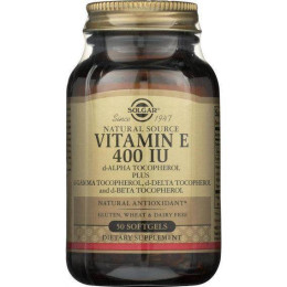 Вітамін Е Vitamin E 400 IU Mixed (400 IU d-Alpha Tocopherol & Mixed Tocopherols) 50 Softgels Solgar