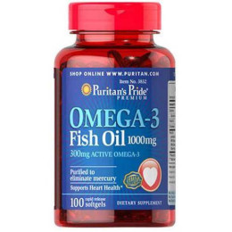 Omega-3 Fish Oil 1000 mg 100 Softgels Puritan's Pride