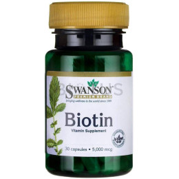 Біотин Swanson Biotin 5000 mcg 30 caps Swanson