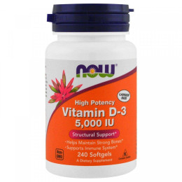 Витамин D-3 Now Vitamin D-3 5000 IU 240 softgels