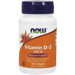 Витамин D-3 Now Vitamin D-3 400 IU 180 caps Now Foods