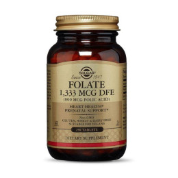 Фолиевая кислота Solgar Folate 1333 mcg DFE (Folic Acid 800 mcg) 250 veg caps Solgar