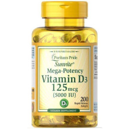 Витамин D3 Puritan's Pride Vitamin D3 5000 iu 200 Softgels Puritan's Pride