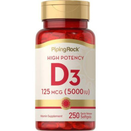 Витамин D3 Piping Rock High Potency Vitamin D3 5000 IU 250 Softgels Piping Rock