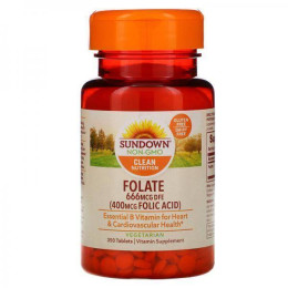 Folate, 666 mcg DFE, 350 Tablets Sundown Naturals