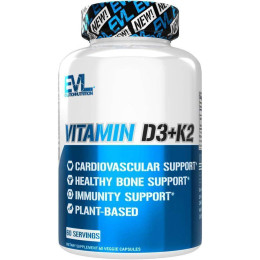 Vitamin D3+K2, 60 Veggie Capsules Evlution Nutrition