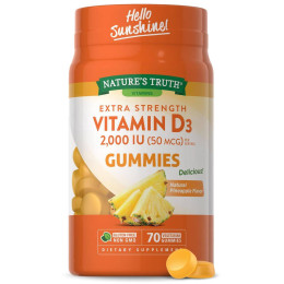 Vitamin D3 (Natural Pineapple), 2000 IU, 70 Vegetarian Gummies Nature's Truth