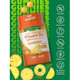 Vitamin D3 (Natural Pineapple), 2000 IU, 70 Vegetarian Gummies Nature's Truth