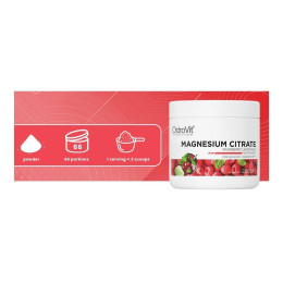 Магній OstroVit Magnesium Citrate 200 g (Raspberry lemoniade with mint) OstroVit