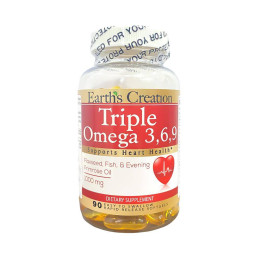 Омега-3 Earth’s Creation Triple Omega 3-6-9 1000 mg 90 softgels Earth's Creation