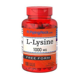 L-лизин Piping Rock L-Lysine 1000 mg (Free Form) 100 Coated Caplets Piping Rock