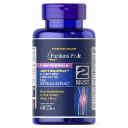 7 Day Formula Joint Soother® Glucosamine, Chondroitin, MSM & Boswellia 60 Caplets Puritan's Pride