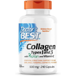 Коллаген Doctor's Best Collagen, Types 1 and 3 with Peptan 500 mg 240caps Doctor's Best