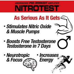 Передтренувальний комплекс MuscleMeds Nitrotest, Androgenic Pre-Workout Amplifier 468 g (Watermelon) MuscleMeds