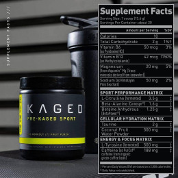 Предтренировочний комплекс Kaged Muscle Pre-Kaged Spors 264g 20 serv (Watermelon) Kaged Muscle