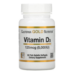 Vitamin D3 125mcg(5000IU) - 90soft California Gold Nutrition