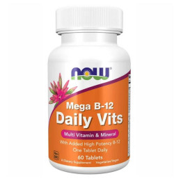 Mega B-12 Daily Vits Multi - 60 tabs Now Foods