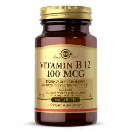 Vitamin B12 100 mcg - 100 Tabs Solgar