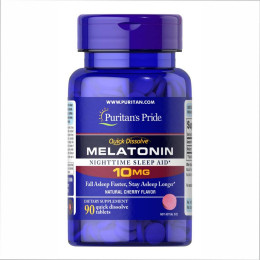 Quick Dissolve Melatonin 10mg Strawberry - 90 tabs Puritans Pride