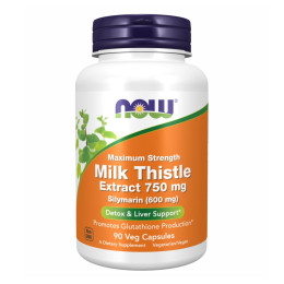 Milk Thistle Extract 750mg Silymarin 600mg - 90 vcaps Now Foods