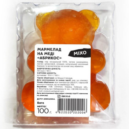 Мармелад медовый Абрикос, мишка Михо без сахара, 100 г, Zerno