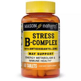 Комплекс витаминов В от стресса с антиоксидантами и цинком Mason Natural (Stress B-Complex With Antioxidants + Zinc) 60 таблеток