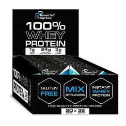 Сироватковий протеїн швидкого приготування мікс смаків Powerful Progress (100% Whey Protein Instant MEGA BOX) 20 шт по 32 г