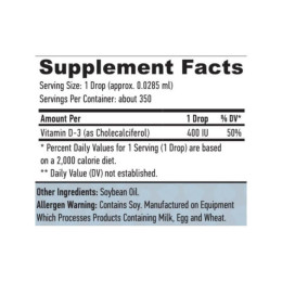 Витамин D3 Haya Labs Liquid Vitamin D3 400 IU 10 ml