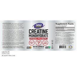 Креатин NOW Foods Creatine Monohydrate 750 mg 120 caps Now Foods