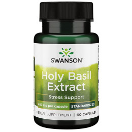 Екстракт базиліка Swanson Holy Basil Extract , 400 mg , 60 Veggie Caps Swanson