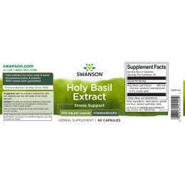 Екстракт базиліка Swanson Holy Basil Extract , 400 mg , 60 Veggie Caps Swanson