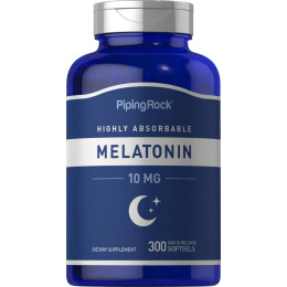 Мелатонин Piping Rock Highly Absorbable Melatonin, 10 mg, 300 Quick Release Softgels Piping Rock