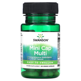 Мультивитамины Swanson Mini Cap Multi, 30 Veggie Capsules Swanson