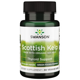 Шотландская ламинария Swanson Scottish Kelp Made With Organic Sea Kelp 750 mg 30 Veggie Capsules Swanson