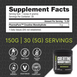 Креатин моногідрат Nutra Bio Creatine Monohydrate 150g