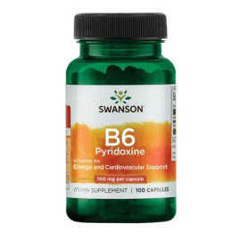 Vitamin B6 Pyridoxine 100 mg 100 Caps Swanson